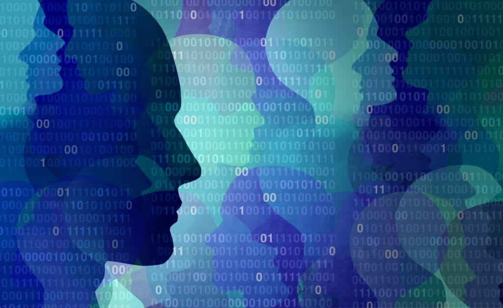 Digital human silhouettes with code