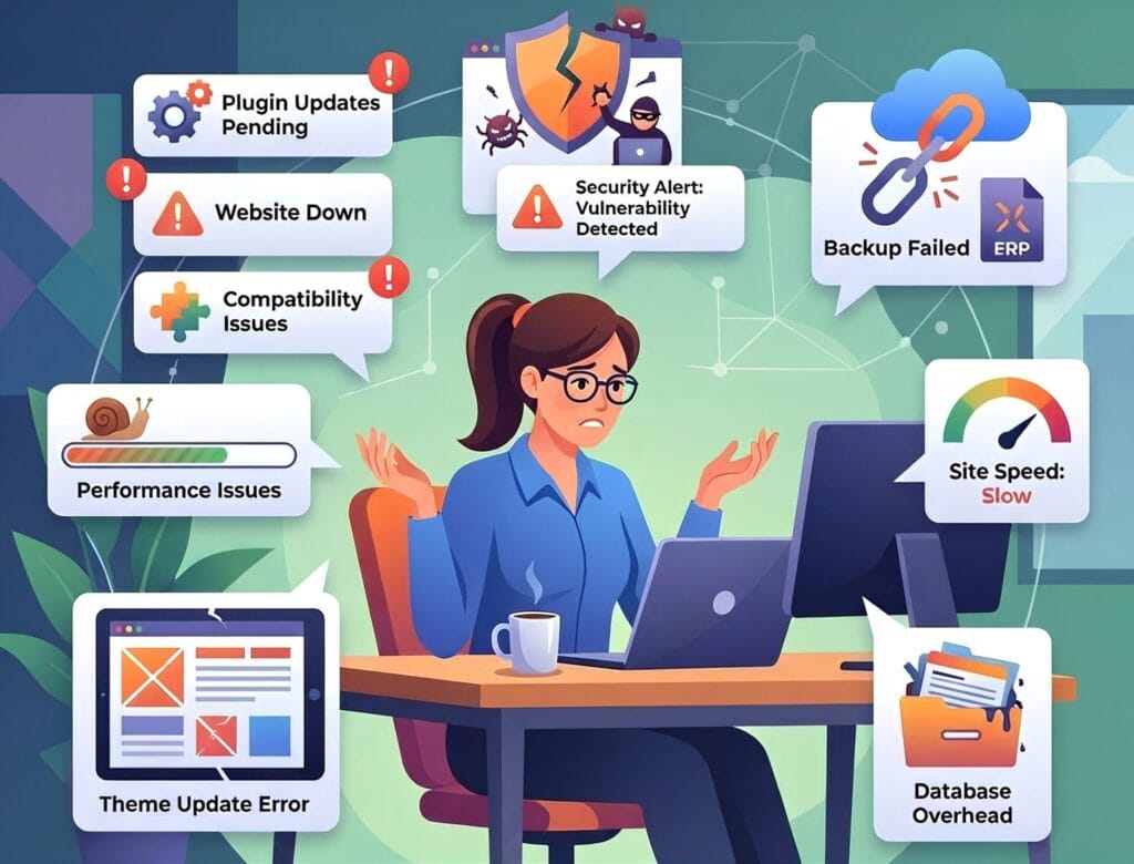 Website maintenance issues illustration